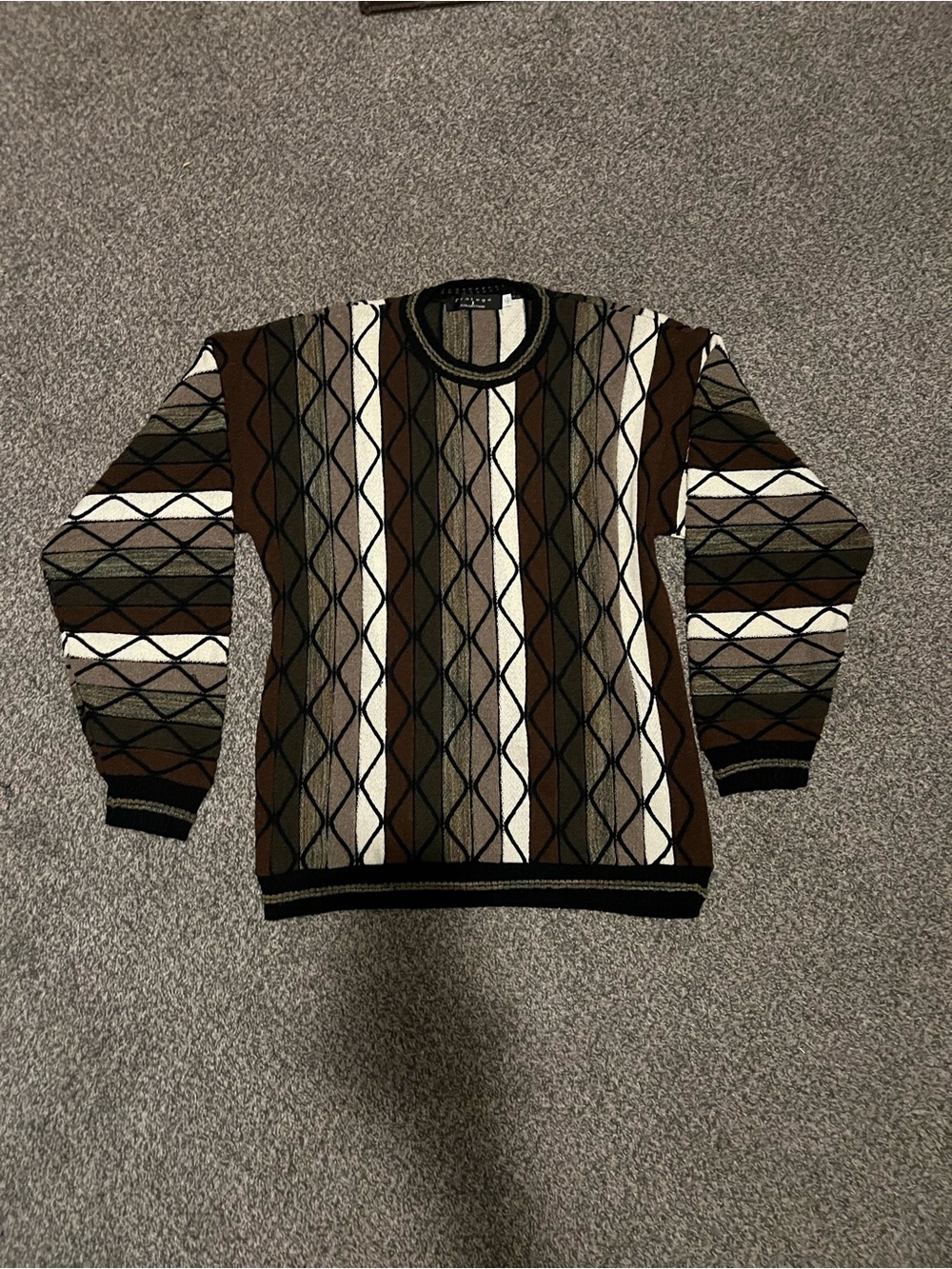 Protégé Classic Striped Knit Sweater - Brown/Cream